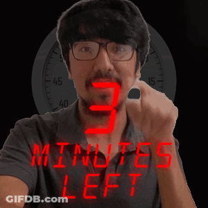 Man With Glasses Wearing Shirt Saying Minutes Left GIF
