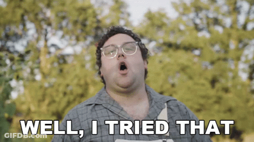 Man With Glasses Yawning Saying Well I Tried That GIF