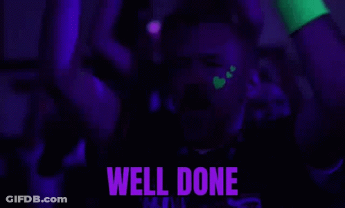Man With Glow Face Dancing Well Done GIF