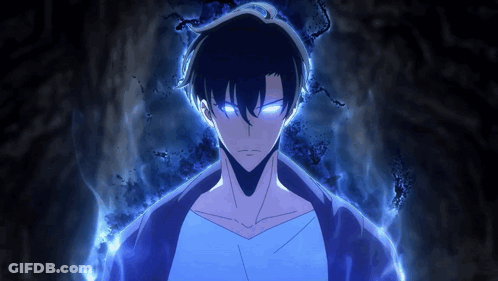 Man With Glowing Blue Eyes GIF