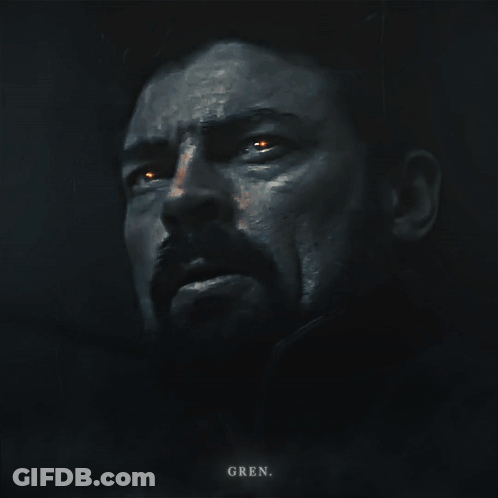 Man With Glowing Eyes And Gren GIF