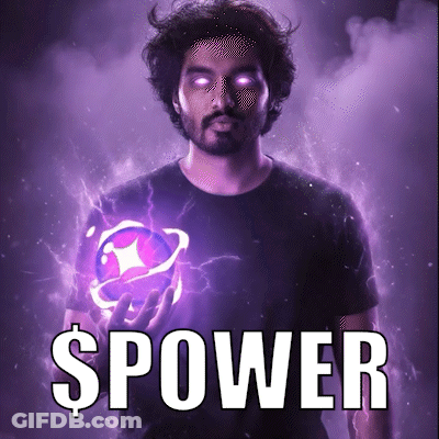 Man With Glowing Eyes Holding Purple Ball Power GIF
