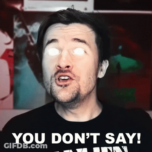Man With Glowing Eyes Says You Don't Say GIF