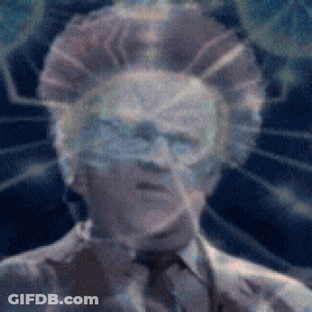 Man With Glowing Head And Tie GIF