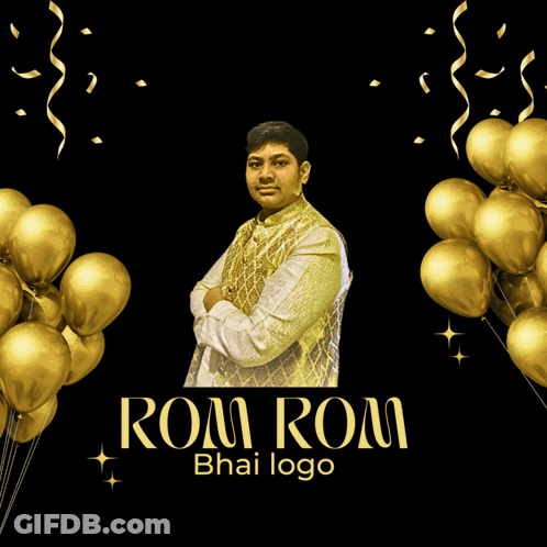 Man With Gold Balloons Says Rom Rom GIF