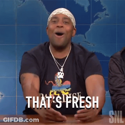 Man With Gold Chain Says F-Re-Sh-Fresh GIF