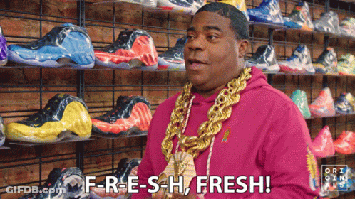 Man With Gold Chain Says F-Re-Sh-Fresh GIF