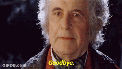 Man With Goodbye On Face GIF