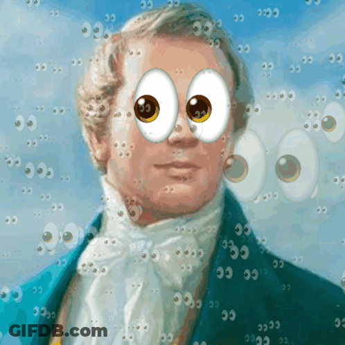 Man With Googly Eyes Surrounded By Bubbles GIF