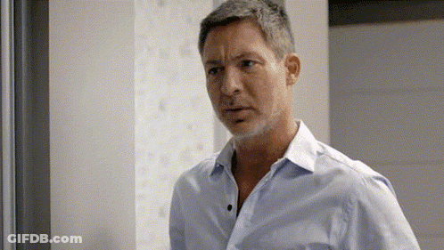 Man With Gray Hair And Beard In Blue Shirt GIF
