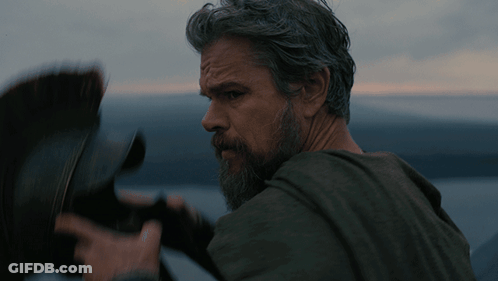 Man With Gray Hair And Beard Looking GIF