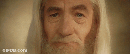 Man With Gray Hair And Beard Looking At Camera GIF