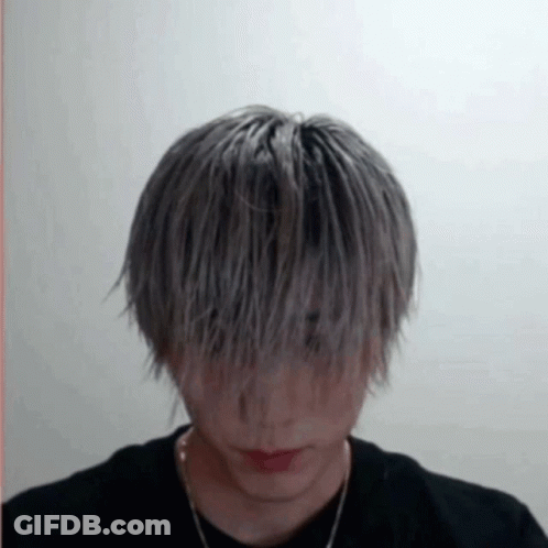 Man With Gray Hair In Black Shirt GIF