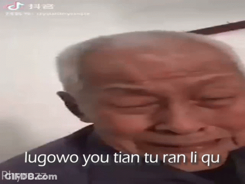 Man With Gray Hair Making Funny Face GIF