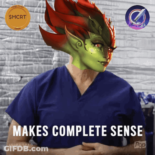 Man With Green Face Makes Complete Sense GIF