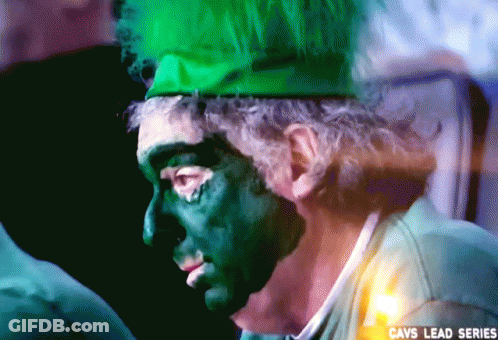 Man With Green Face Paint Cavs Lead Series GIF