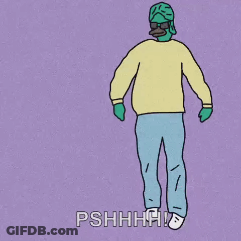 Man With Green Face Saying Pshhhh GIF