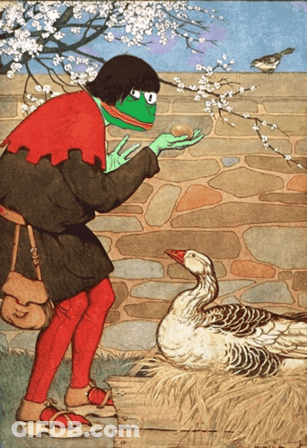 Man With Green Face Standing Next To Duck GIF