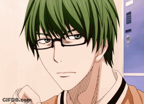 Man With Green Hair And Glasses Pointing GIF