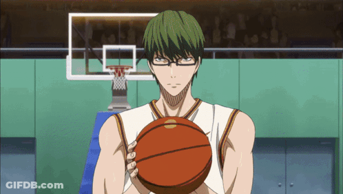 Man With Green Hair Holding Basketball GIF