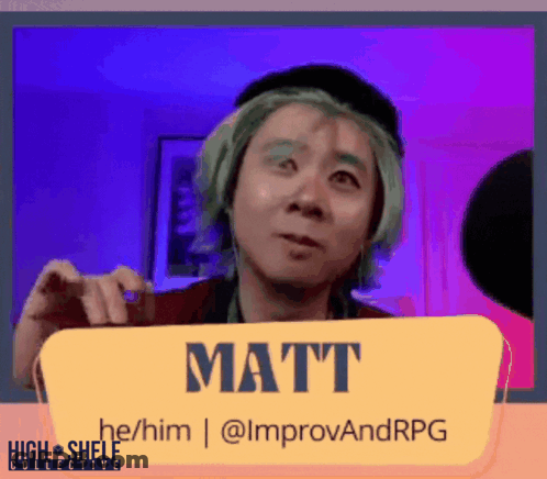 Man With Green Hair Holding Matt Sign GIF