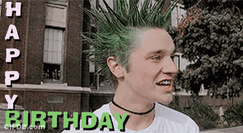Man With Green Mohawk Happy Birthday GIF