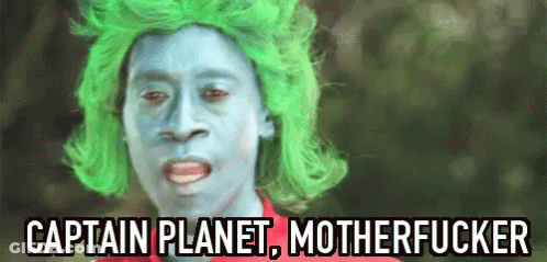 Man With Green Wig Captain Planet Motherfucker GIF