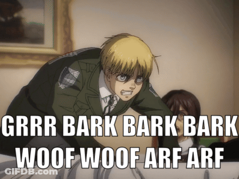 Man With Grrr Bark Bark Woof Arf GIF