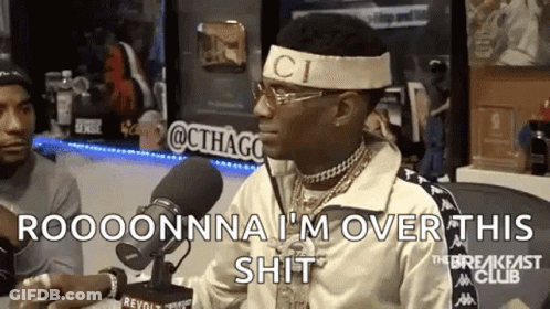 Man With Gucci Headband Talking Into Microphone GIF