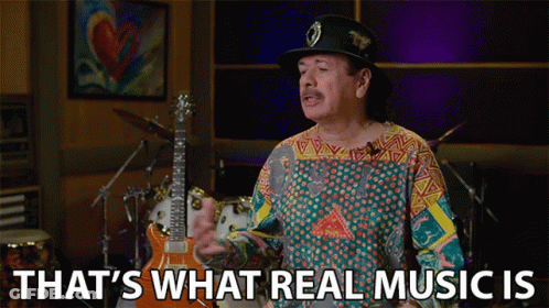 Man With Guitar: That's What Real Music Is Drums GIF