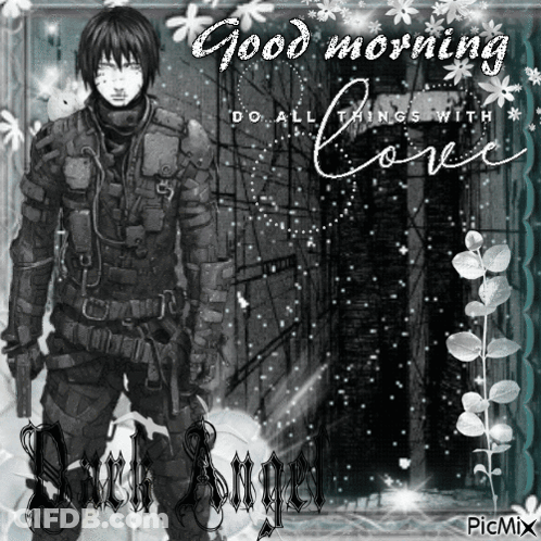 Man With Gun Good Morning Do All Things With Love GIF
