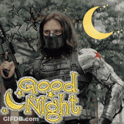 Man With Gun Saying Good Night GIF