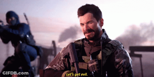 Man With Gun Says Let's Get Evil Another Man GIF