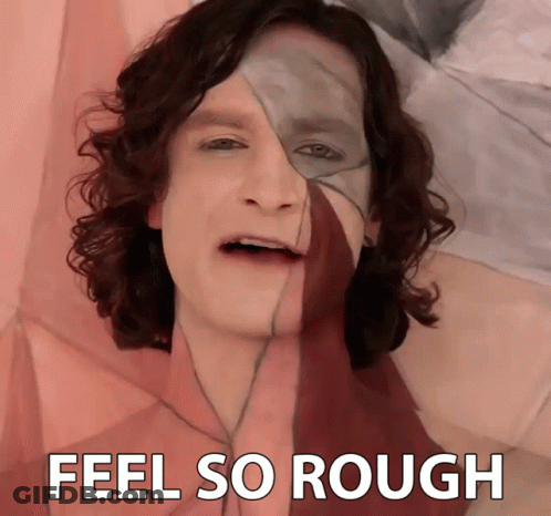 Man With Half Painted Face Feel So Rough GIF