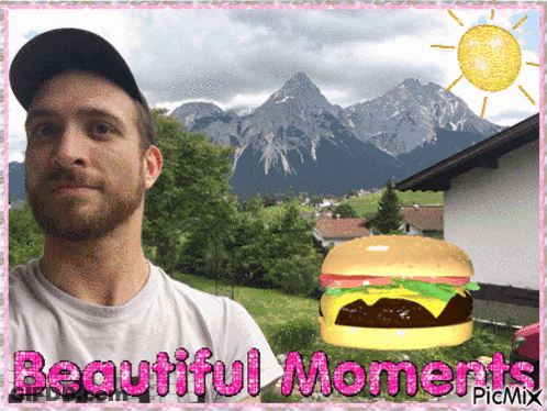 Man With Hamburger Beautiful Moments GIF