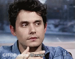 Man With Hand On Chin Saying Of Course GIF