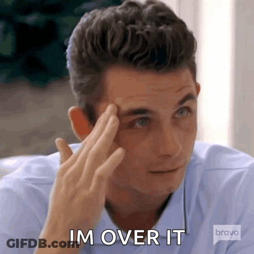 Man With Hand On Forehead Saying Im Over It GIF