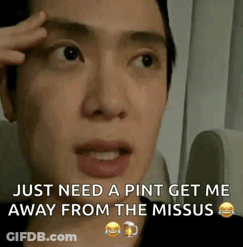 Man With Hand On Forehead Saying Just Need A Pint GIF