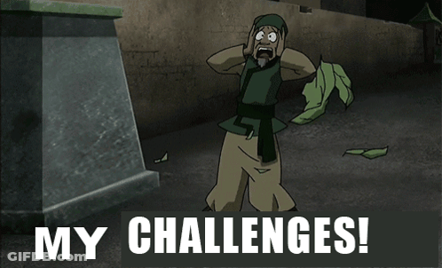 Man With Hands On Head Saying My Challenges GIF