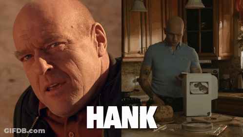 Man With Hank Written On Face GIF