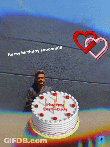 Man With Happy Birthday Cake GIF