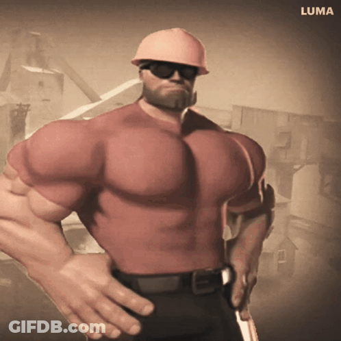 Man With Hard Hat And Sunglasses With Luma On Bottom Left GIF