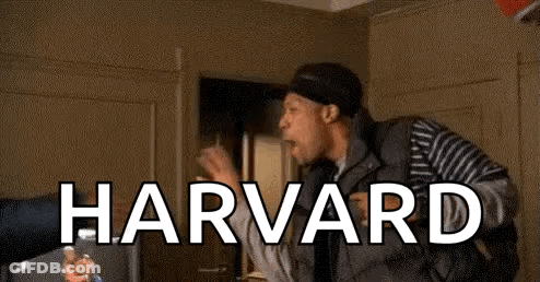 Man With Harvard Above Him GIF