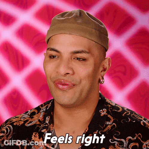 Man With Hat And Earrings Says Feels Right GIF