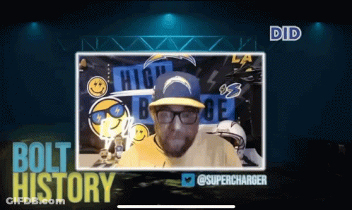 Man With Hat And Glasses On Screen Saying Bolt History GIF