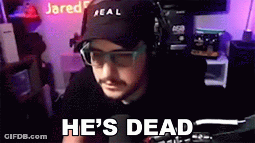 Man With Hat And Glasses Saying He's Dead GIF
