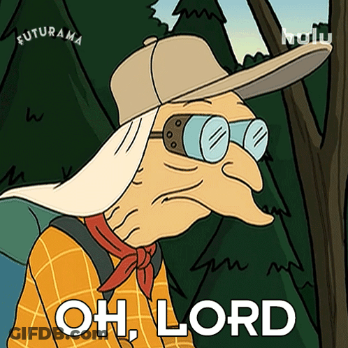 Man With Hat And Glasses Saying Oh Lord GIF