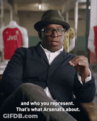 Man With Hat And Glasses Talking Arsenal GIF