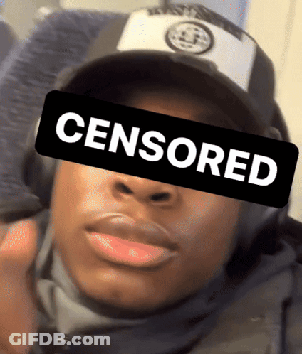 Man With Hat And Headphones And Censored Face GIF