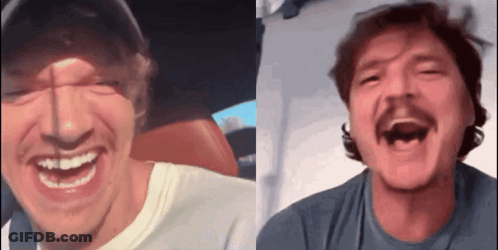 Man With Hat And Mustache Laughing GIF
